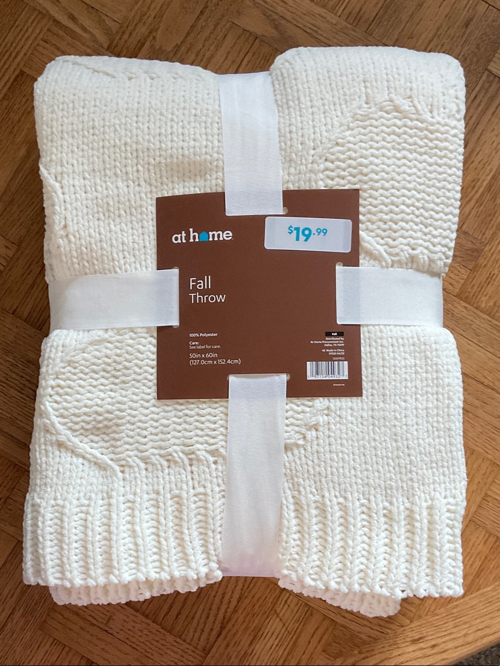 Cream Knit Fall Throw Blanket Full size - Picture 1 of 3